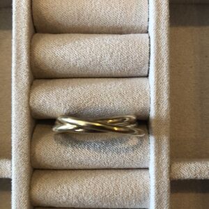 14L Gold Women's Triple Band Linked Stack Ring